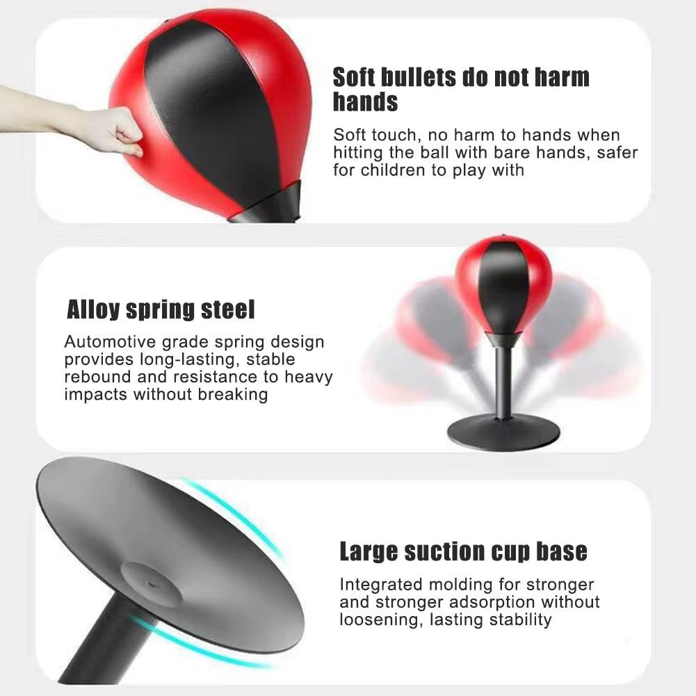Stress Release Desktop Punching Ball with Suction Cup Tabletop Boxing Punching Bag Tress Buster Desk Boxing Punch Ball